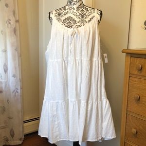 Old Navy White Ruffle Tiered Sun Dress Size XXL New with Tags